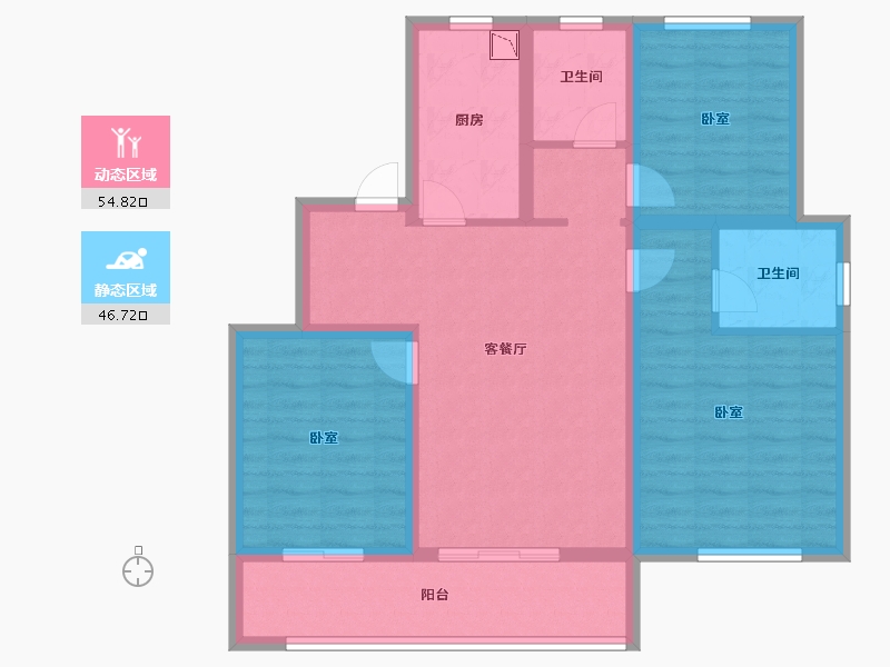 山东省-烟台市-天泰城-90.00-户型库-动静分区