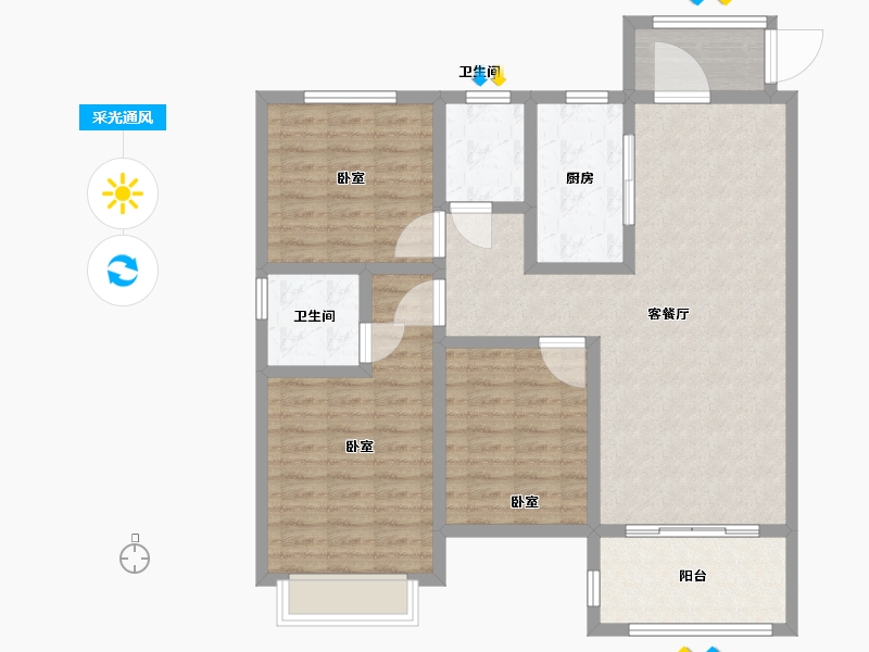 山东省-聊城市-星光·和园-104.00-户型库-采光通风