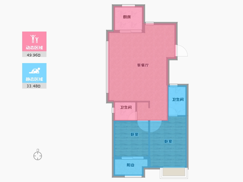 浙江省-绍兴市-中天观樾诚品-76.00-户型库-动静分区