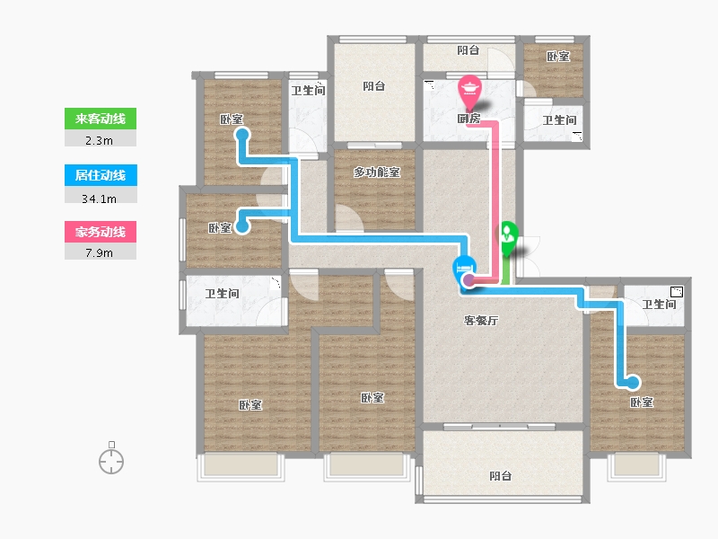 河南省-洛阳市-丽都名邸-199.36-户型库-动静线