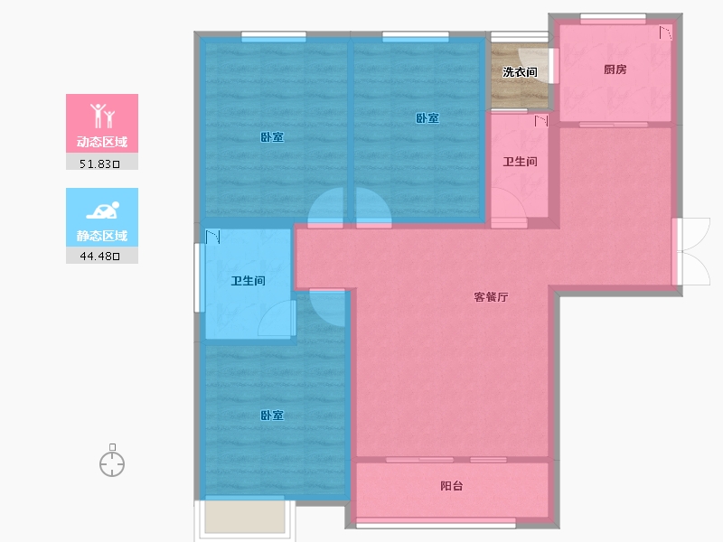 河南省-洛阳市-丽都名邸-88.07-户型库-动静分区