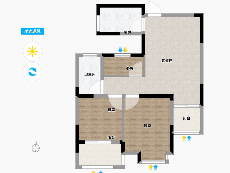 浙江省-宁波市-雍华府-78.01-户型库-采光通风