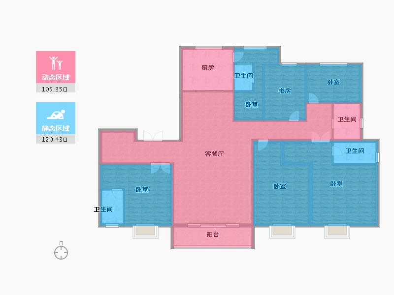 山东省-济宁市-西岸华府二期-206.00-户型库-动静分区