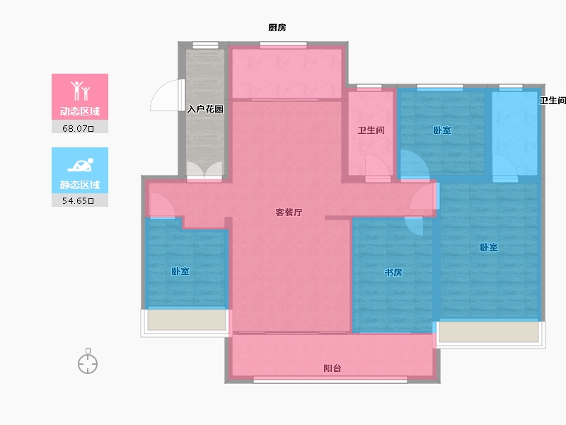 山东省-聊城市-壹号院-116.99-户型库-动静分区