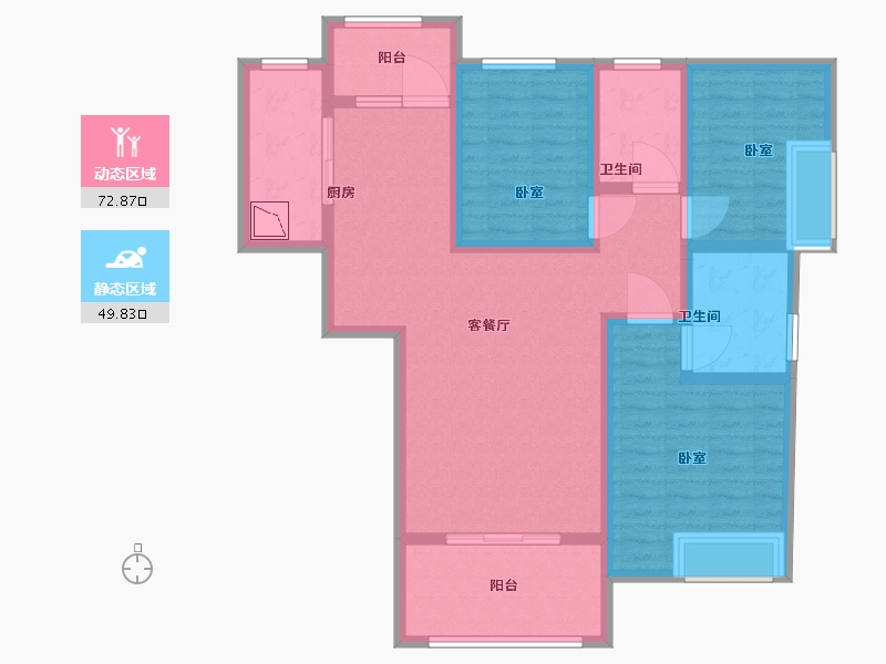 河南省-郑州市-紫檀华都住宅-108.49-户型库-动静分区