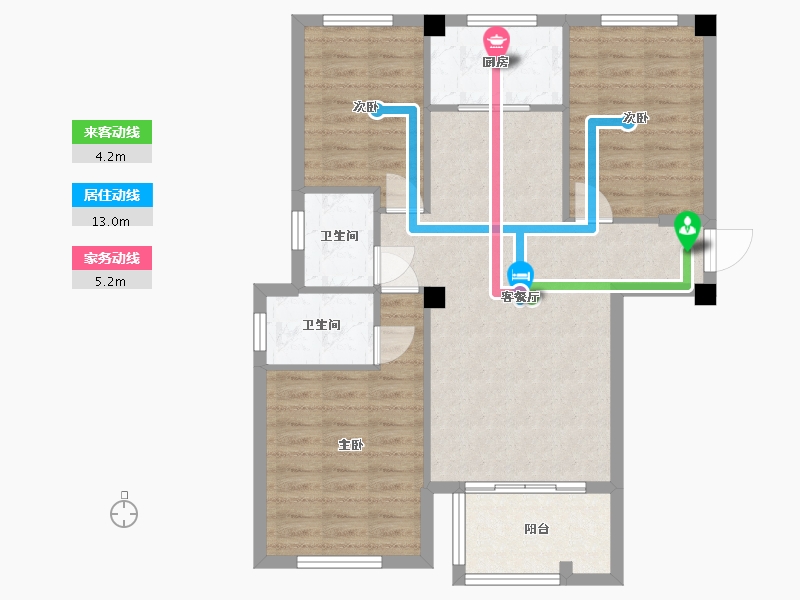 福建省-福州市-宏江翡翠湾-83.00-户型库-动静线