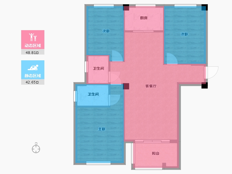 福建省-福州市-宏江翡翠湾-83.00-户型库-动静分区