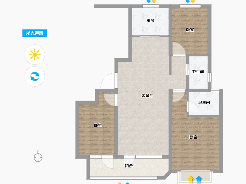 山东省-临沂市-未来城·首府-94.00-户型库-采光通风