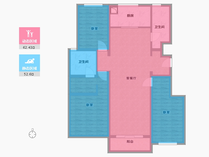 河南省-郑州市-融创城开瓏府-102.00-户型库-动静分区