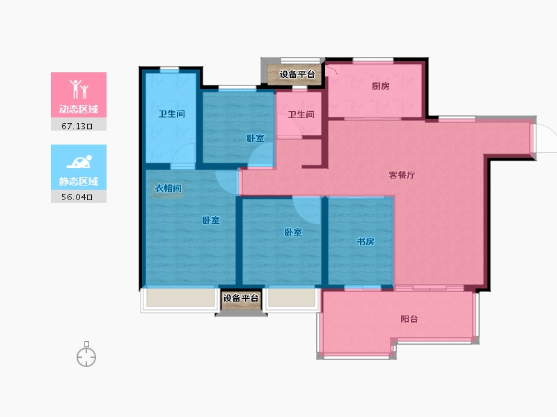 河南省-洛阳市-旭辉朗瑞中央公园-114.00-户型库-动静分区