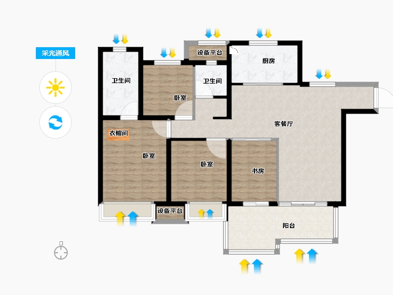 河南省-洛阳市-旭辉朗瑞中央公园-114.00-户型库-采光通风