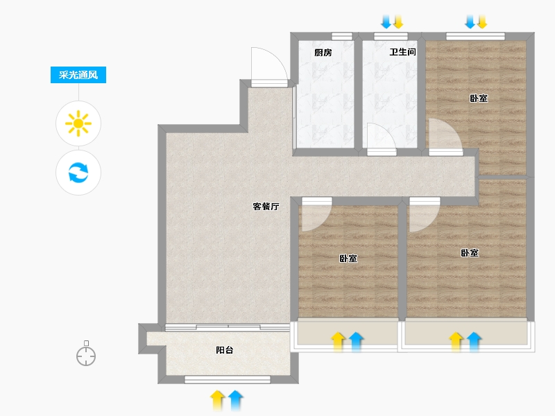 山东省-聊城市-壹号院-88.19-户型库-采光通风