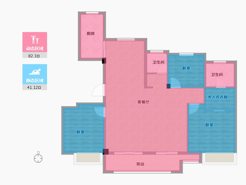 安徽省-合肥市-大家·黄山雅园·溪山悦-112.00-户型库-动静分区