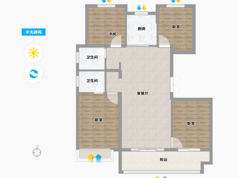 山东省-临沂市-房源·西岸公园-113.00-户型库-采光通风