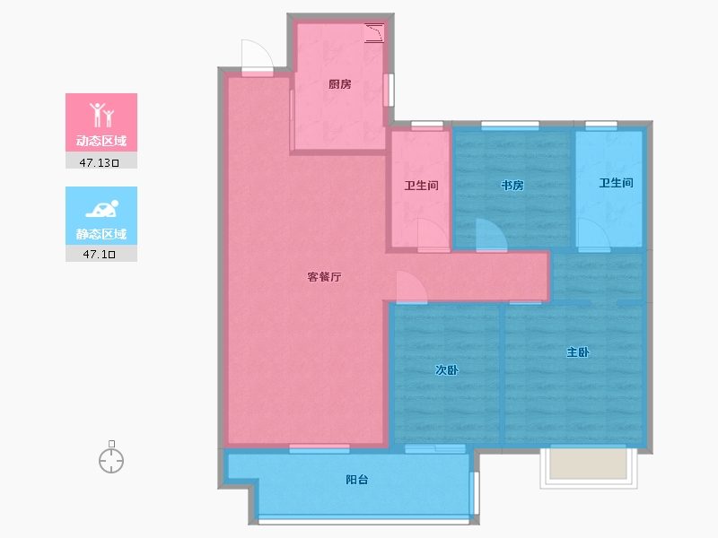 安徽省-蚌埠市-阳光城·麓山悦-84.80-户型库-动静分区