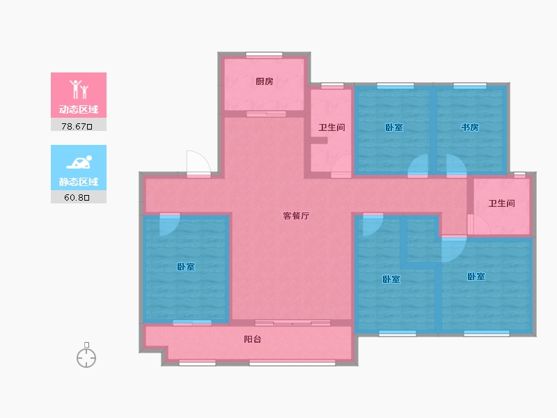 山东省-德州市-锦鸿学府-122.86-户型库-动静分区