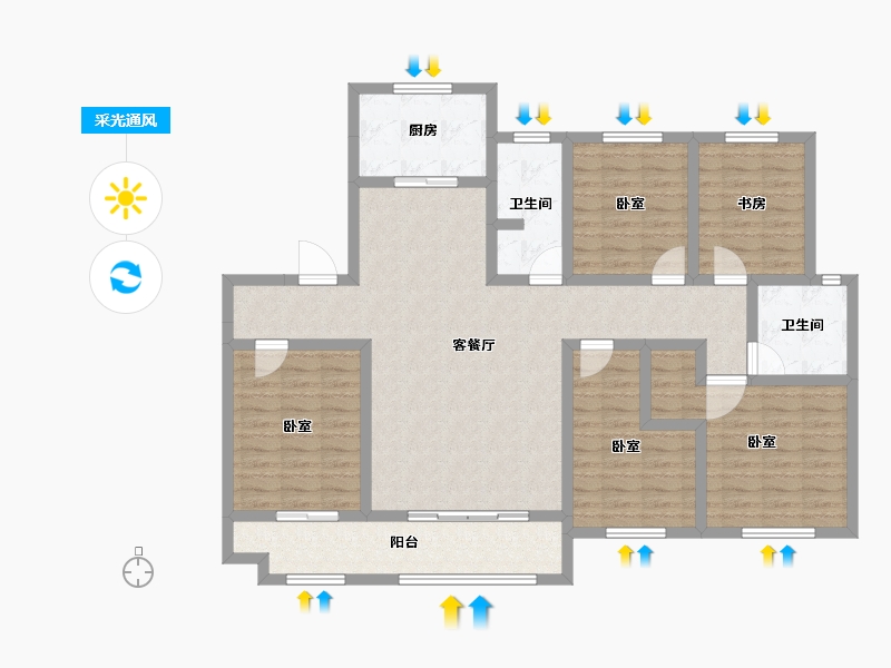 山东省-德州市-锦鸿学府-122.86-户型库-采光通风