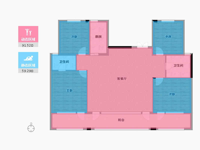 山东省-青岛市-华新园东宸府-136.99-户型库-动静分区