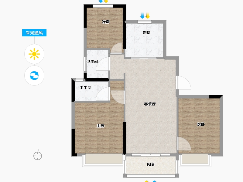 山东省-济南市-玖珑府-100.01-户型库-采光通风