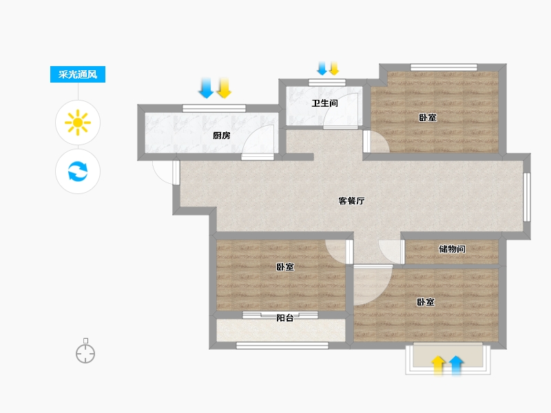 山东省-德州市-德成名郡-81.73-户型库-采光通风