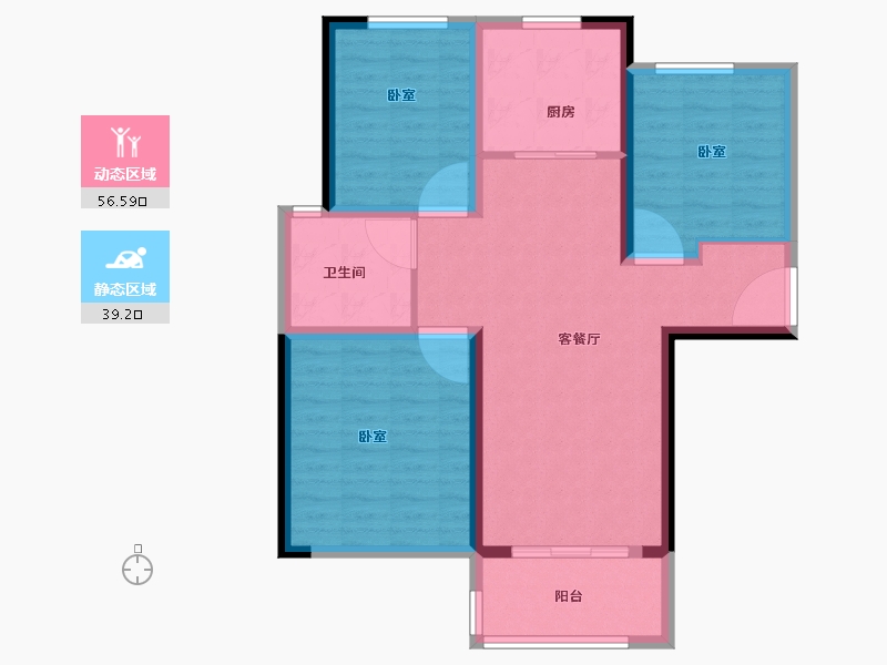 河南省-洛阳市-正弘悦府-86.00-户型库-动静分区