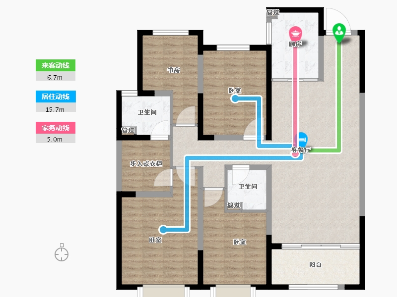 山东省-菏泽市-菏泽当代城-120.00-户型库-动静线