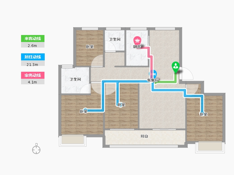 浙江省-嘉兴市-梅里印象-114.26-户型库-动静线