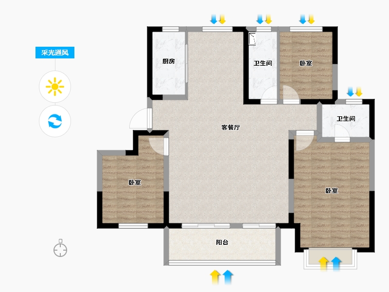 山东省-临沂市-高新·科技佳苑-114.00-户型库-采光通风