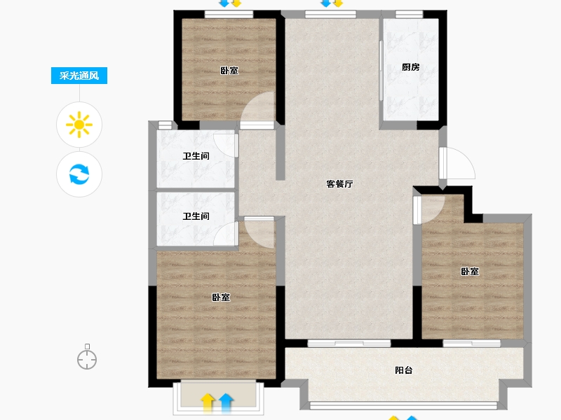 山东省-临沂市-高新·科技佳苑-101.00-户型库-采光通风