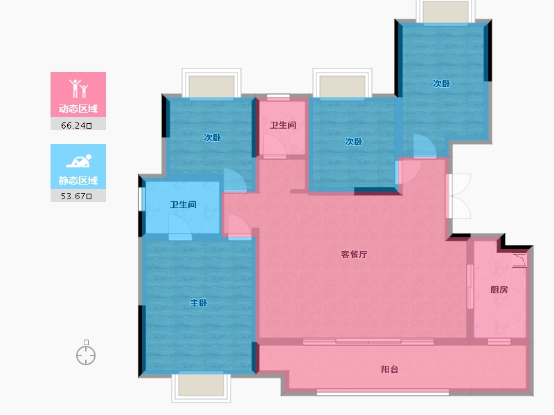 重庆-undefined-香港置地云山岳-106.93-户型库-动静分区