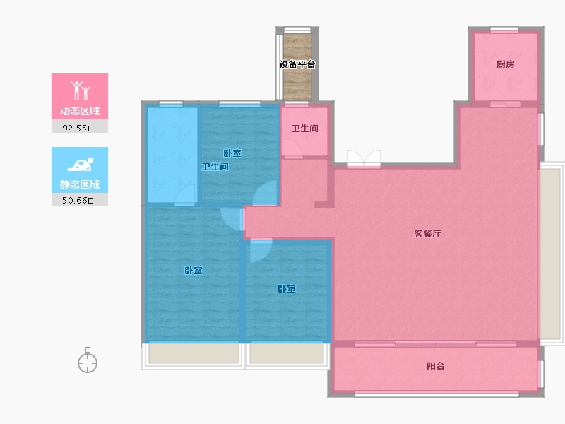 山东省-临沂市-房源·西岸公园-134.00-户型库-动静分区