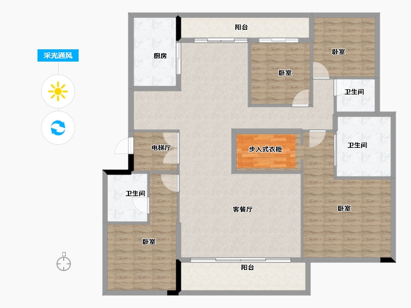 河南省-郑州市-名门樾府-168.00-户型库-采光通风