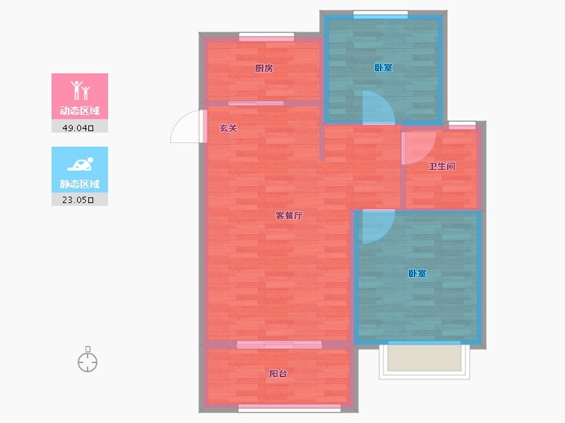 山东省-青岛市-万豪胶东首府小区-65.00-户型库-动静分区