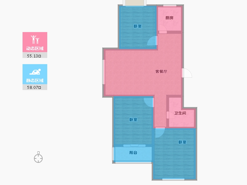 山东省-德州市-联兴星河湾-101.50-户型库-动静分区