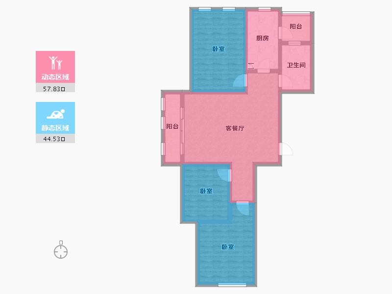 山东省-烟台市-海上明珠-90.57-户型库-动静分区