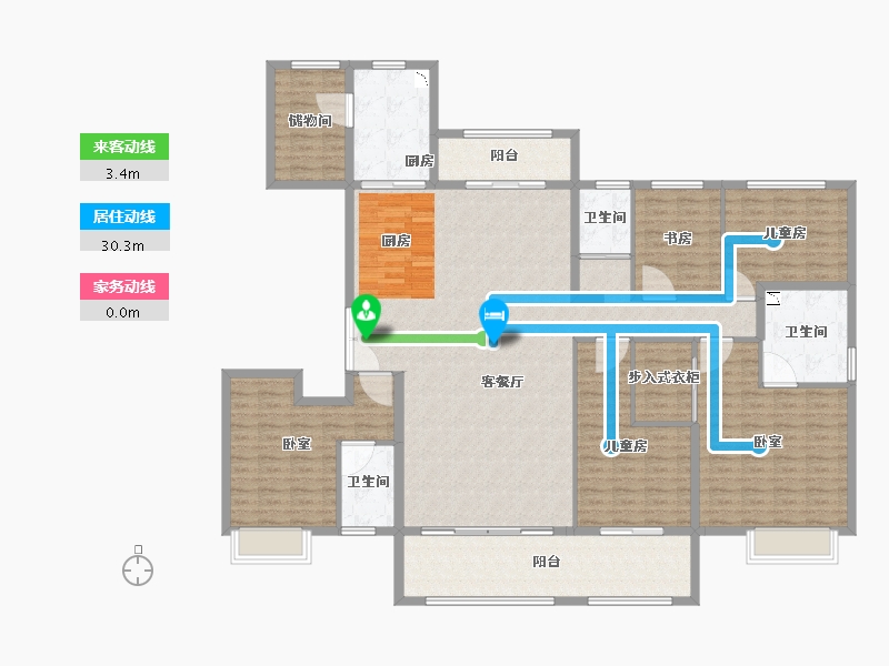 山东省-聊城市-碧桂园天誉-190.01-户型库-动静线