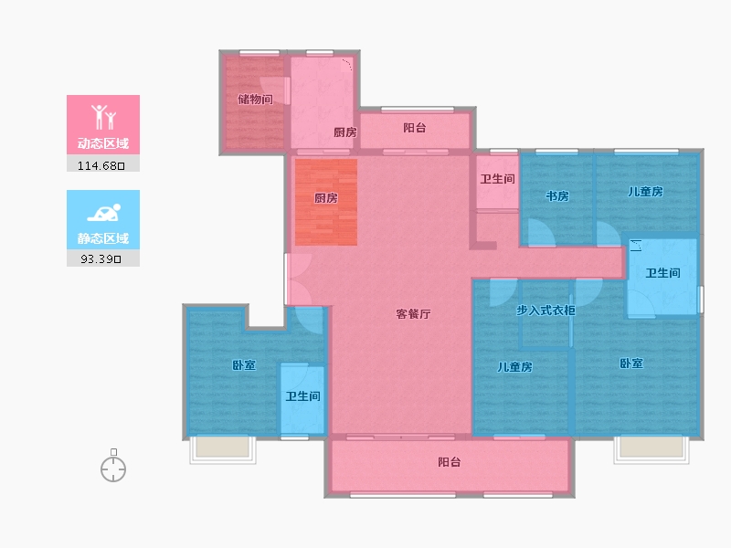 山东省-聊城市-碧桂园天誉-190.01-户型库-动静分区