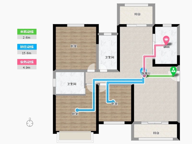 河南省-安阳市-安阳建业城二期-111.07-户型库-动静线