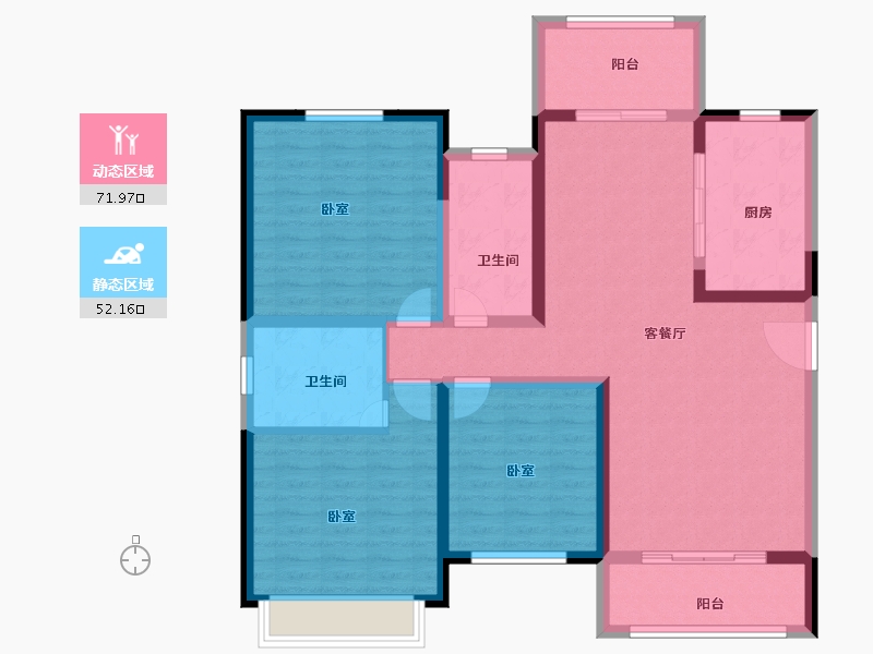 河南省-安阳市-安阳建业城二期-111.07-户型库-动静分区