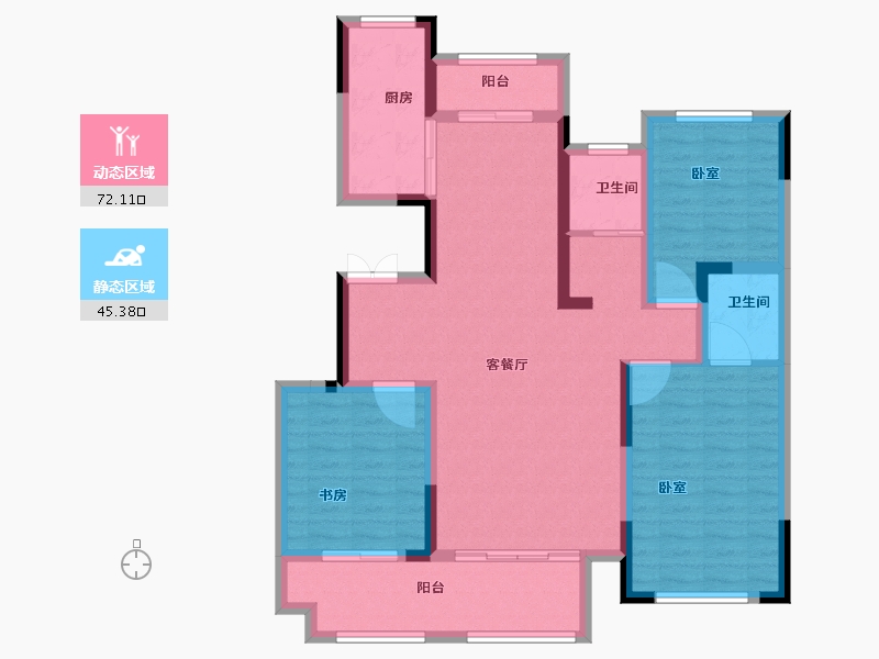 河南省-洛阳市-绿城桃花源-105.00-户型库-动静分区