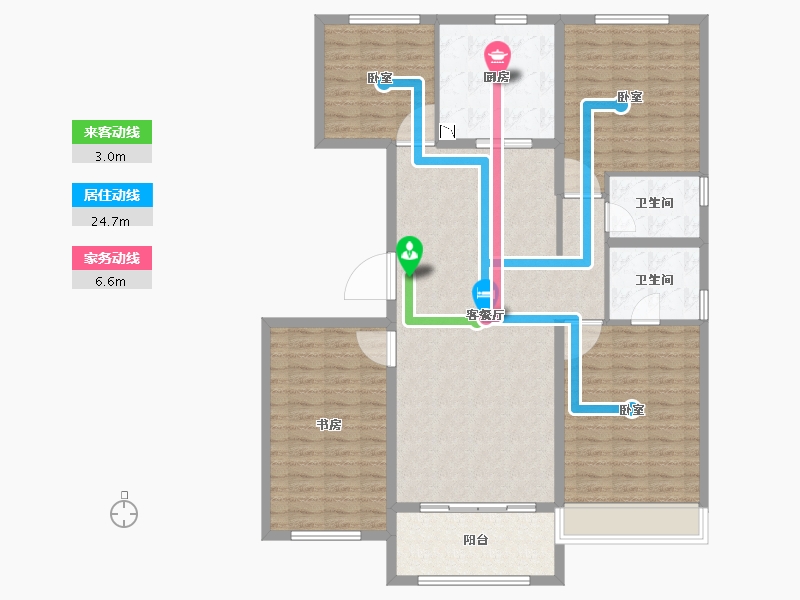 河南省-郑州市-碧桂园凤凰湾观澜-131.42-户型库-动静线