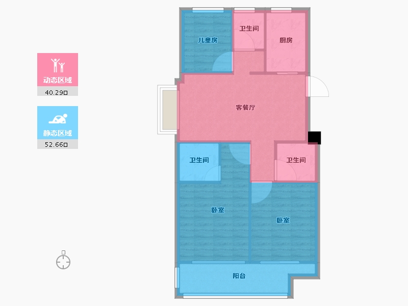 浙江省-嘉兴市-梅里印象-84.59-户型库-动静分区