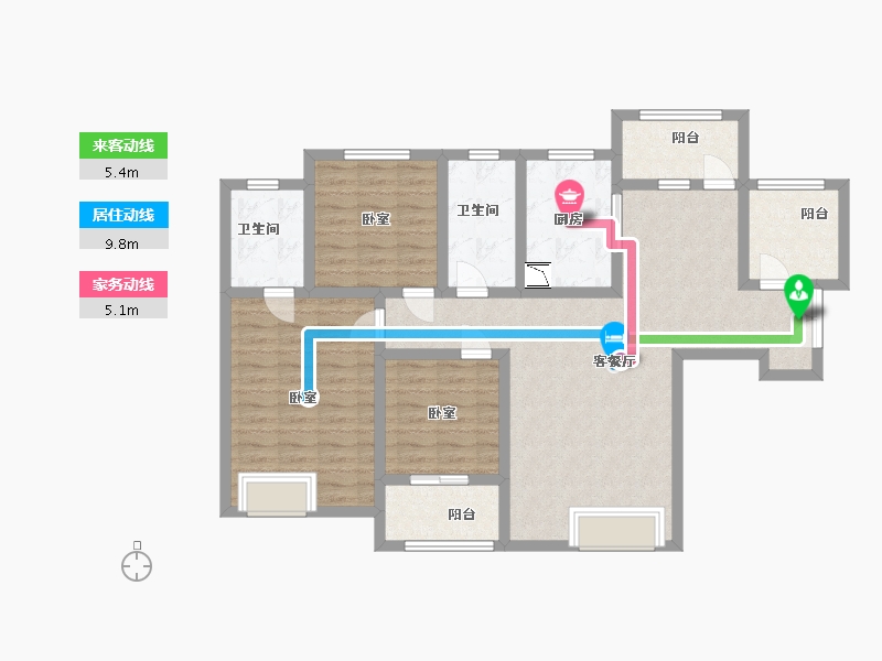 河南省-郑州市-紫檀华都住宅-108.00-户型库-动静线