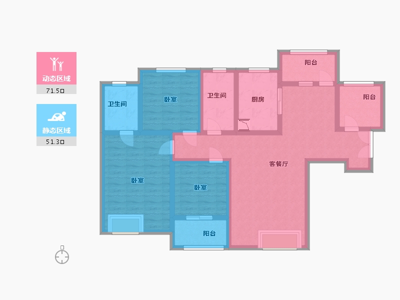 河南省-郑州市-紫檀华都住宅-108.00-户型库-动静分区