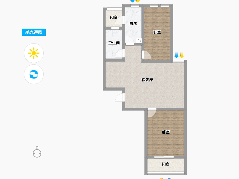 山东省-烟台市-海上明珠-75.28-户型库-采光通风