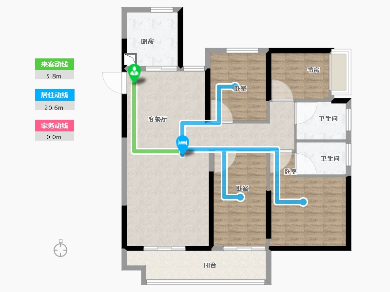 河南省-郑州市-富田城九鼎公馆-114.00-户型库-动静线