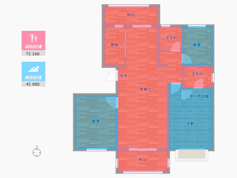 山东省-青岛市-海尔地产 海逸公馆-103.05-户型库-动静分区