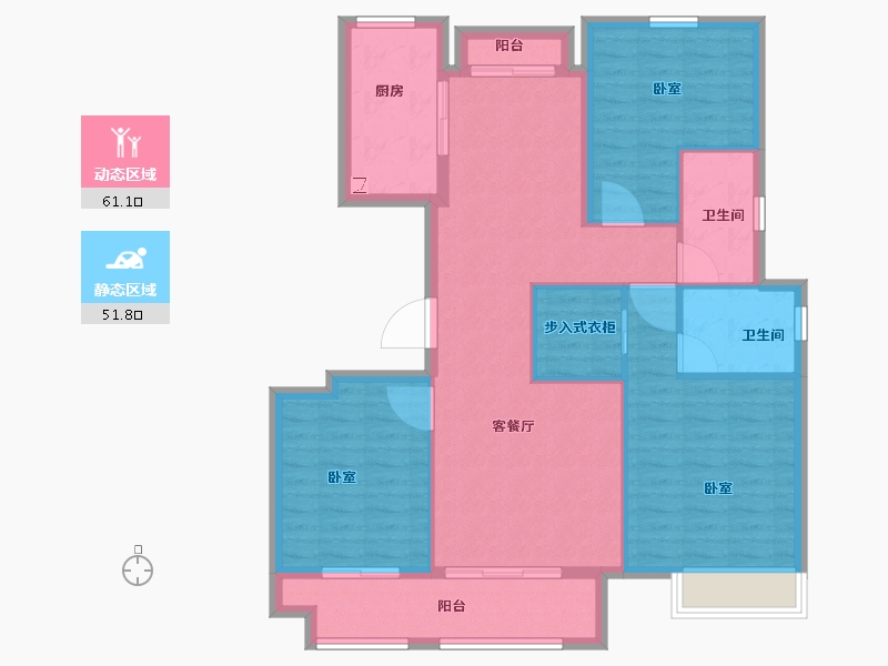 安徽省-合肥市-大家·黄山雅园·溪山悦-101.99-户型库-动静分区