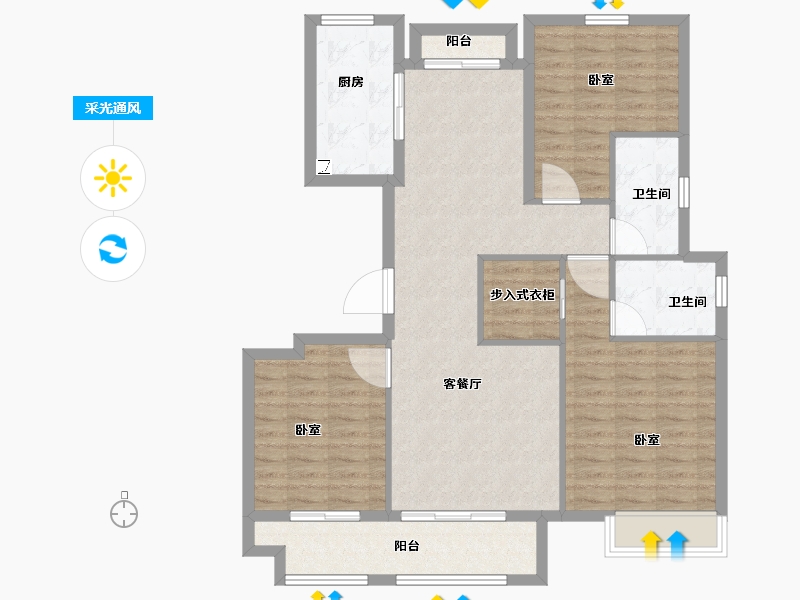 安徽省-合肥市-大家·黄山雅园·溪山悦-101.99-户型库-采光通风