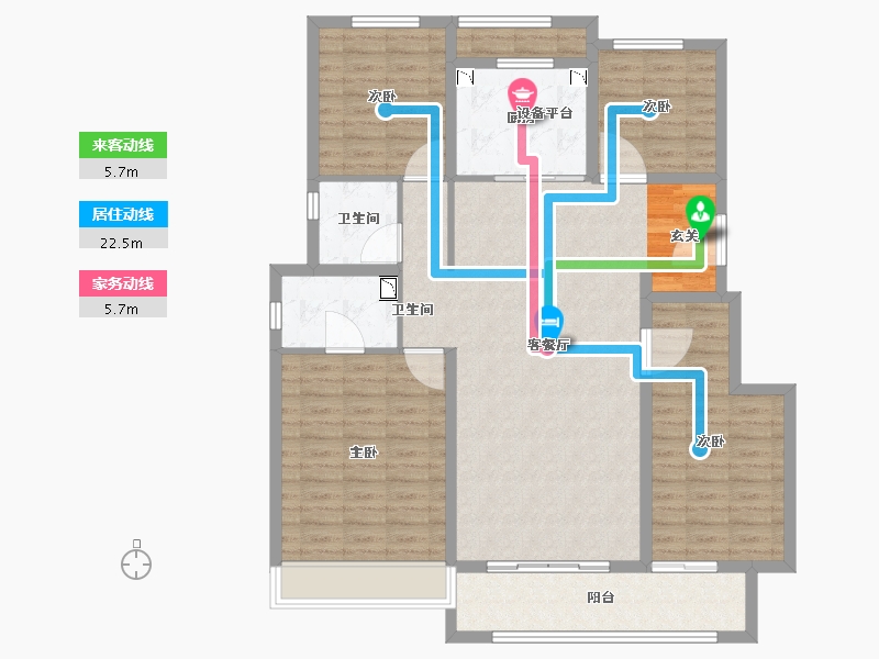 浙江省-台州市-宝龙宏地官河上城-122.45-户型库-动静线